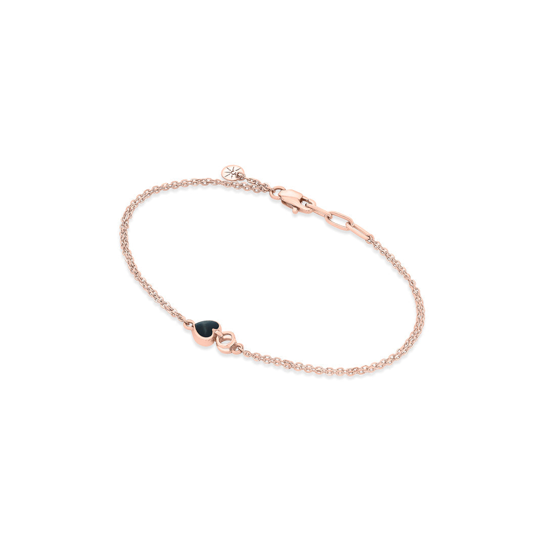 midnight heart loop gold bracelets