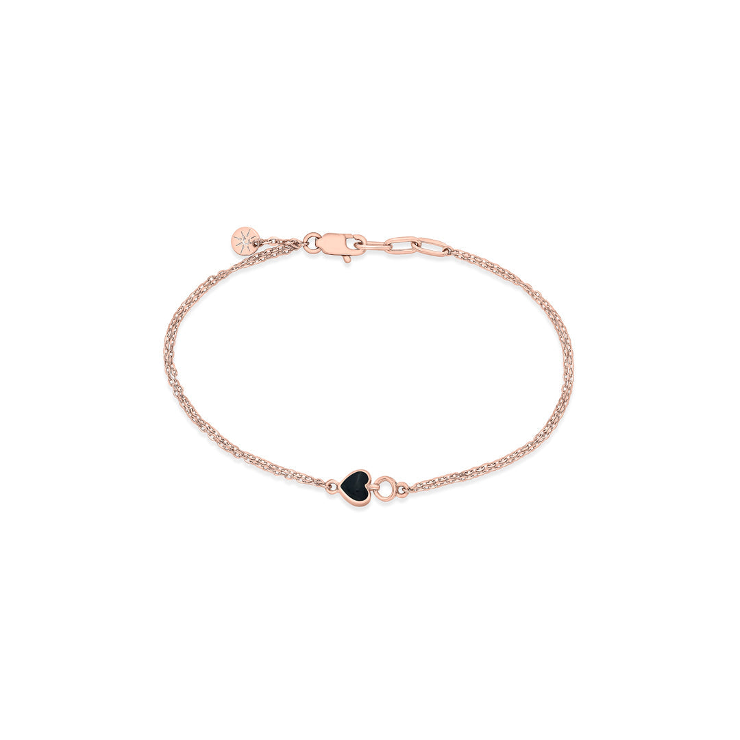 midnight heart loop gold bracelet