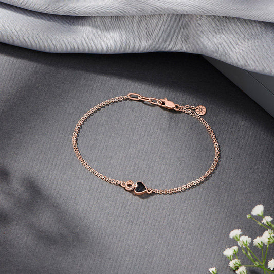Midnight Heart Loop Gold Bracelet