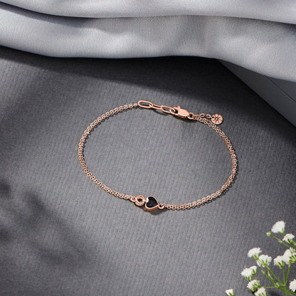 Midnight Heart Loop Gold Bracelets