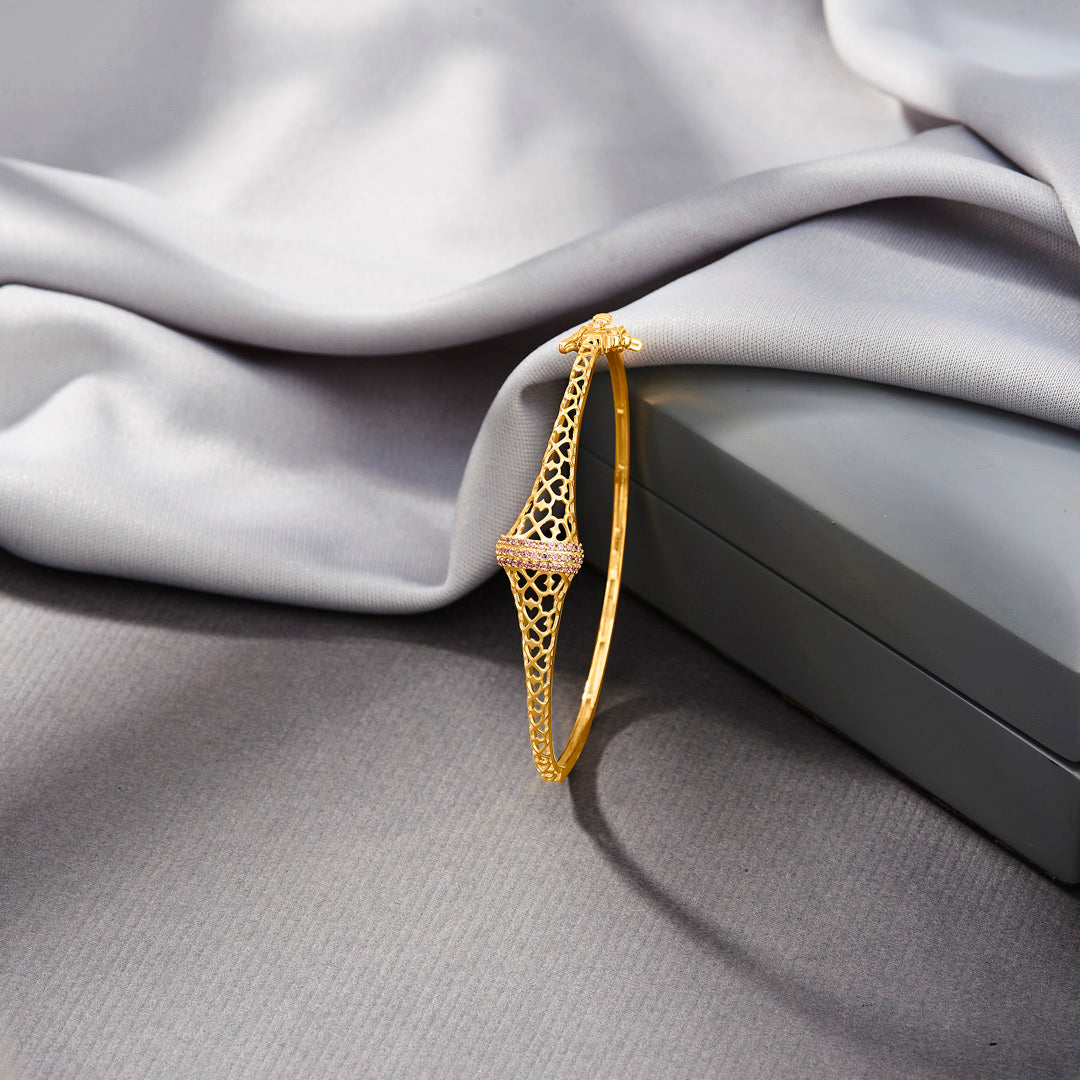 Satin Whirl Gold Bracelet