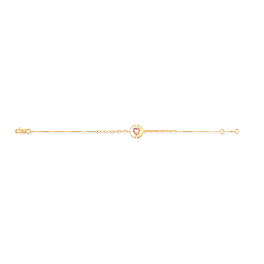 royal heart link gold bracelets