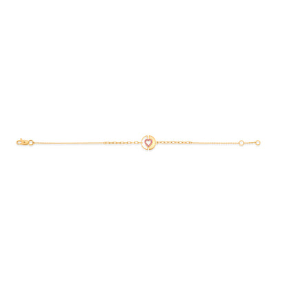 Royal Heart Link Gold Bracelet