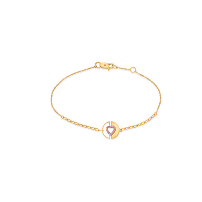 Royal Heart Link Gold Bracelet