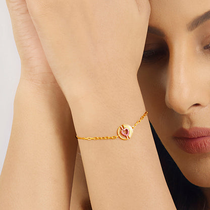 Royal Heart Link Gold Bracelet