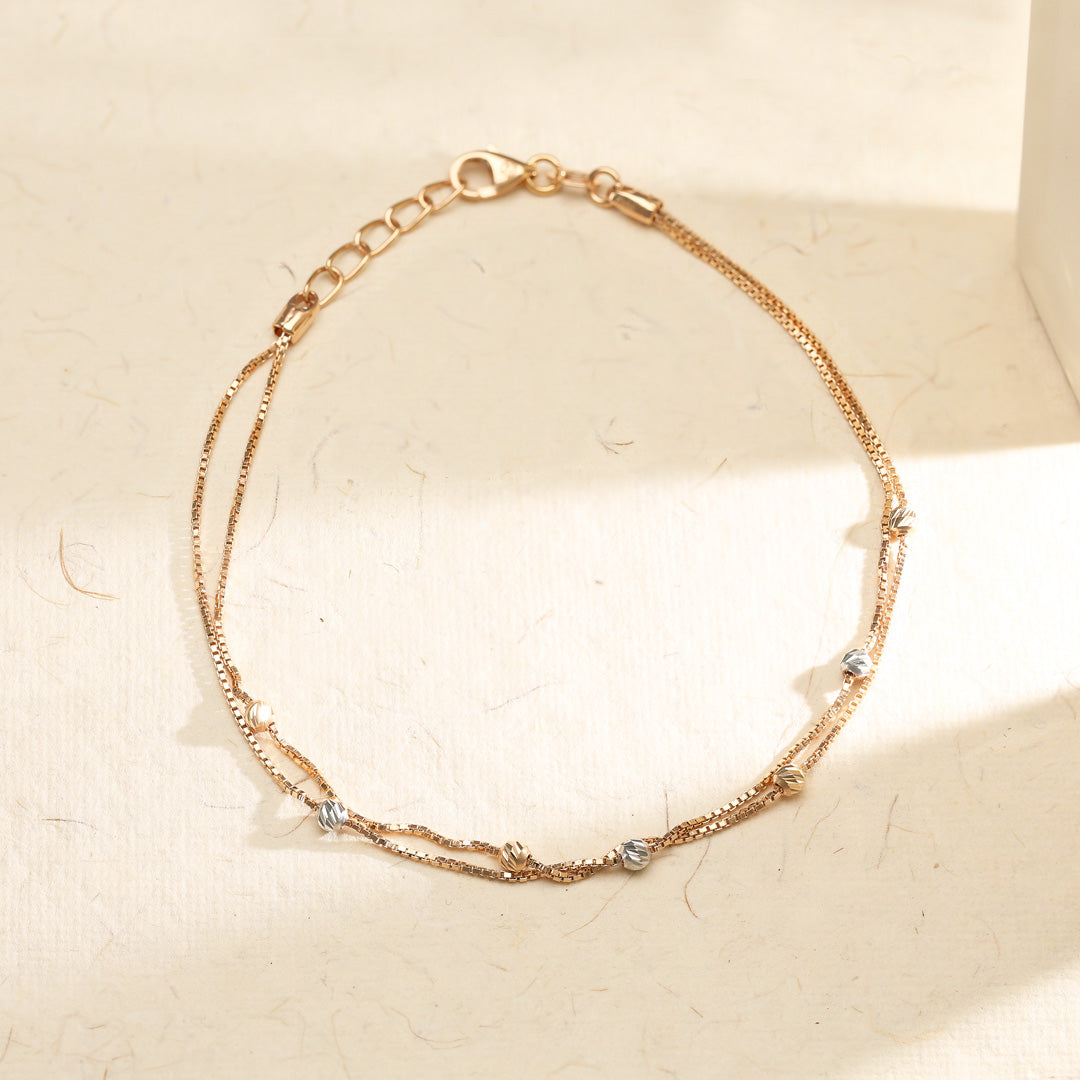 layred gliscent flexible gold bracelet