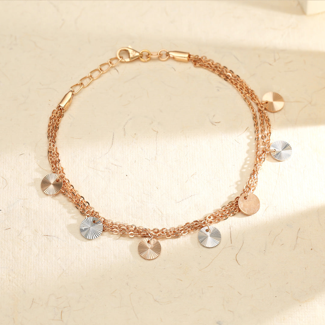 dual charmella flexible gold bracelet