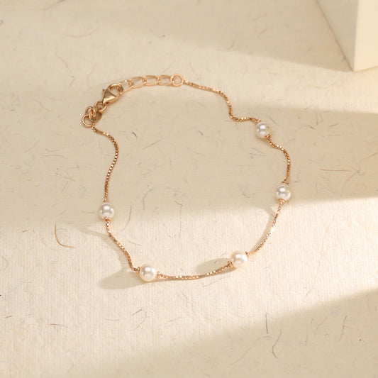 Ivory Drift Flexible Gold Bracelet