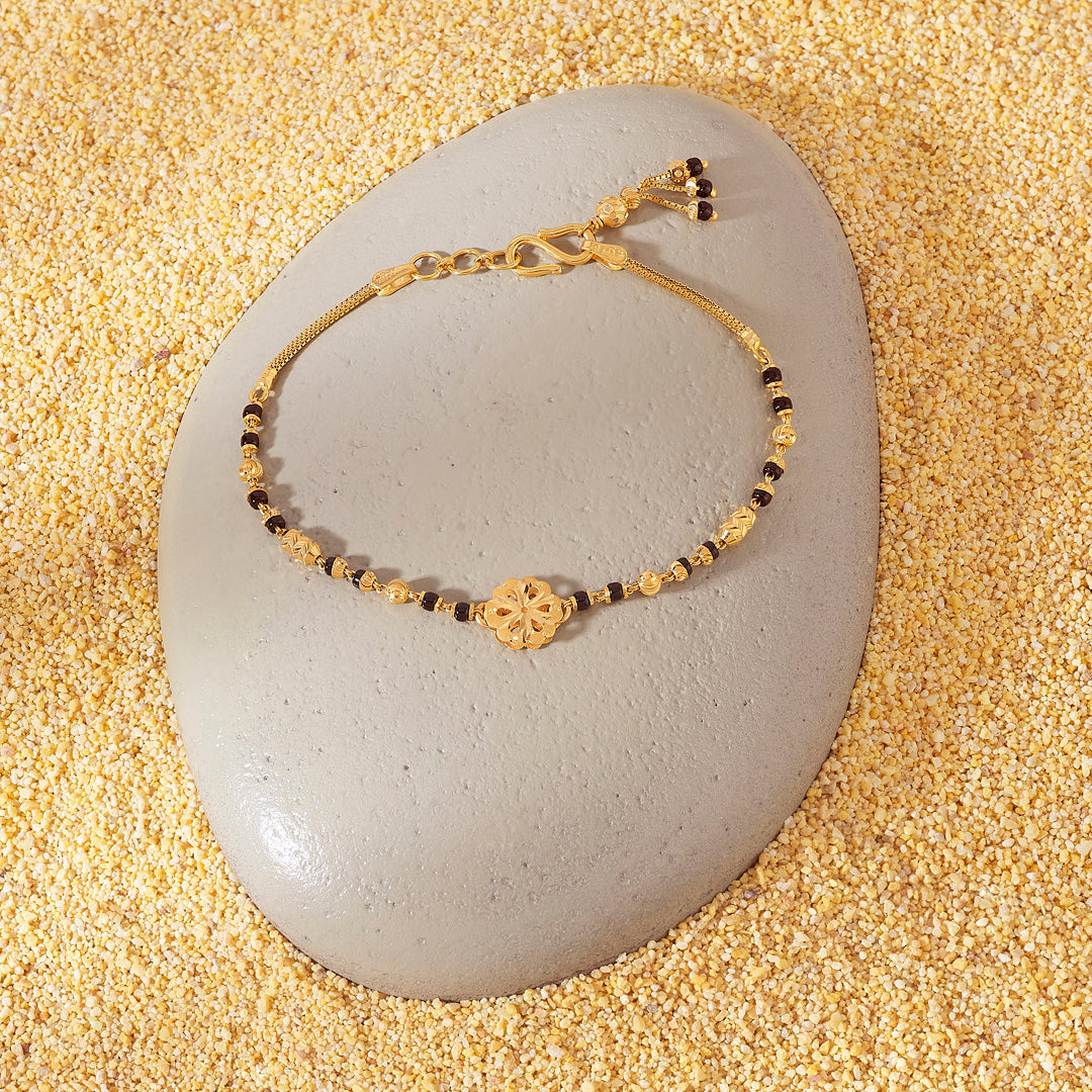 Floral Gold Mangalsutra Bracelet
