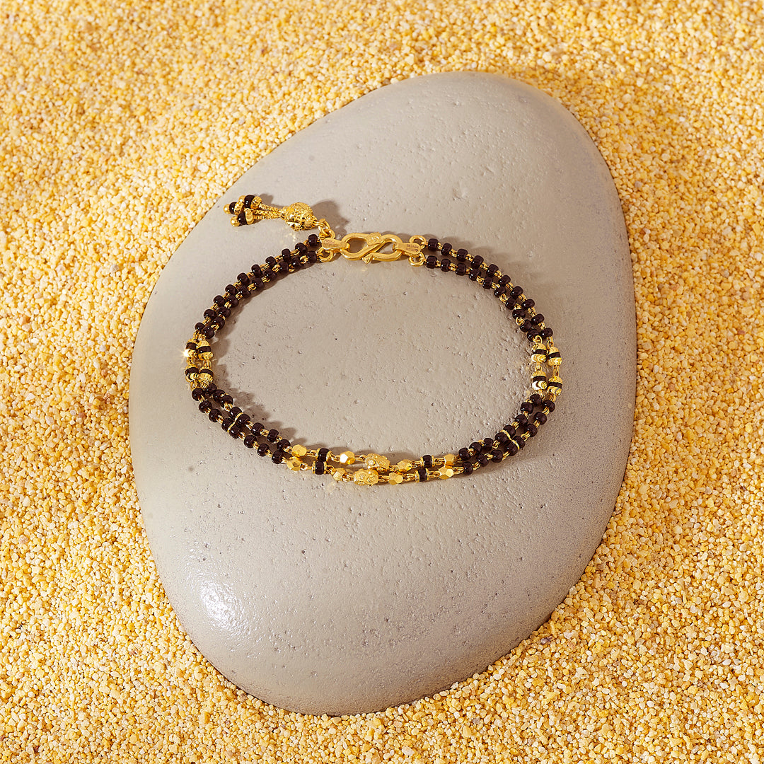 Dual Link Gold Mangalsutra Bracelet