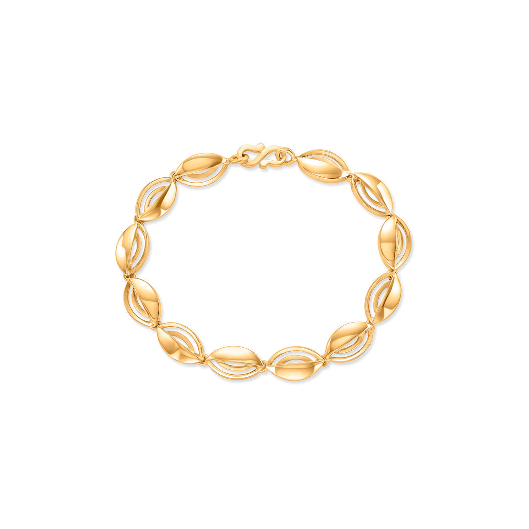 Waves & Flow Flexible Gold Bracelet