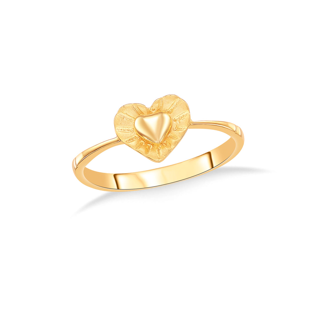 heart gold casual ring for women