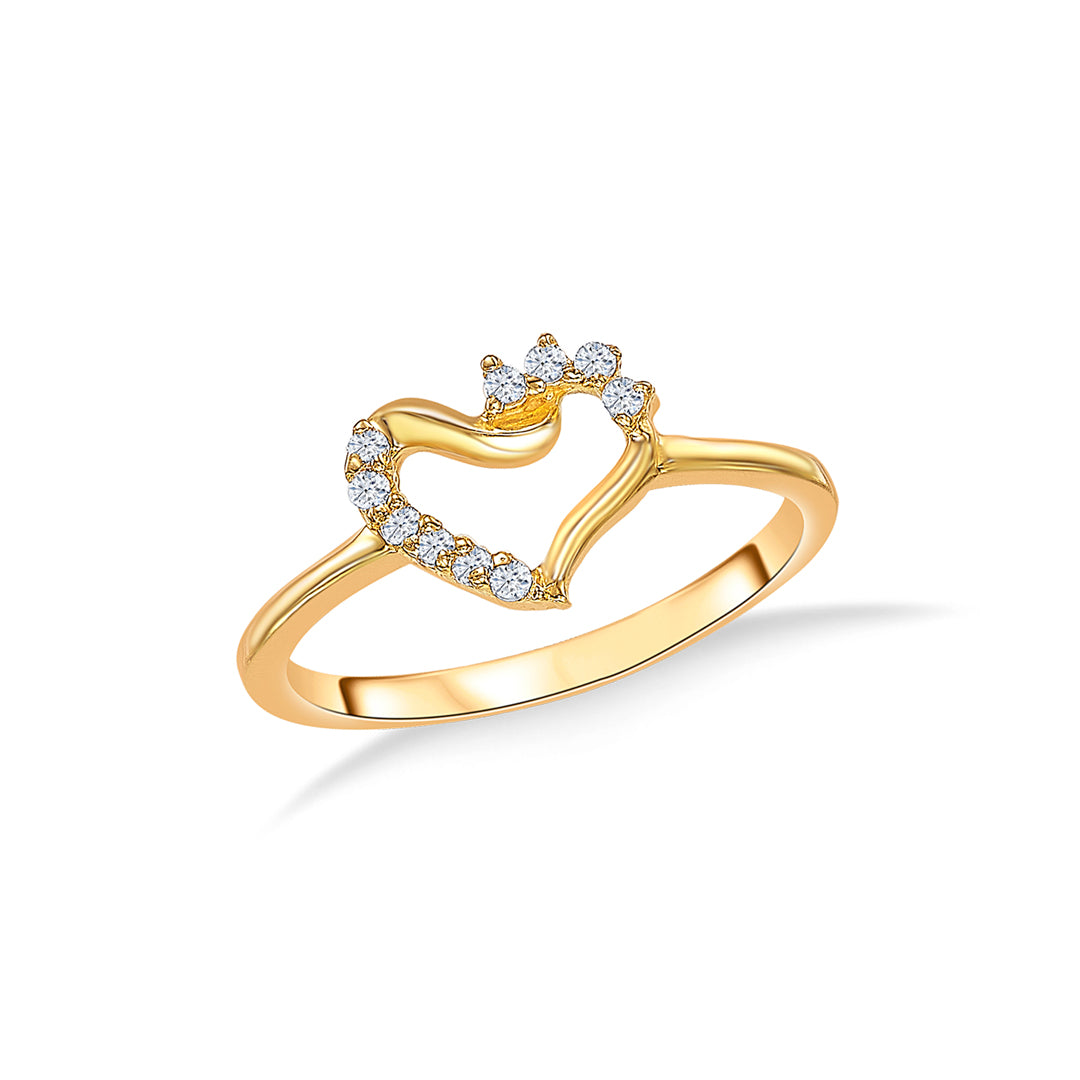 Heart Yellow Gold Casual Ring For Women