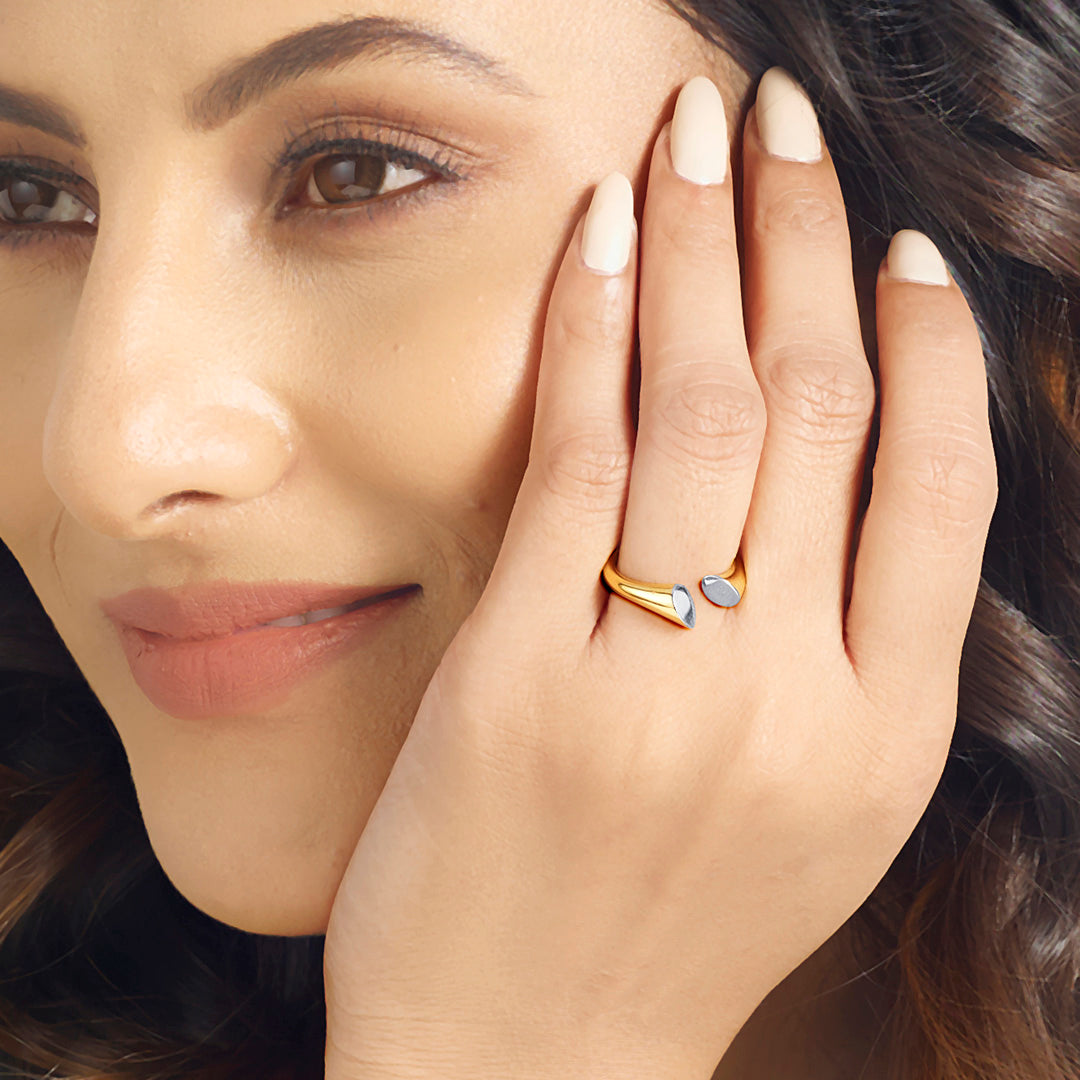 mystic balance cocktail gold ring