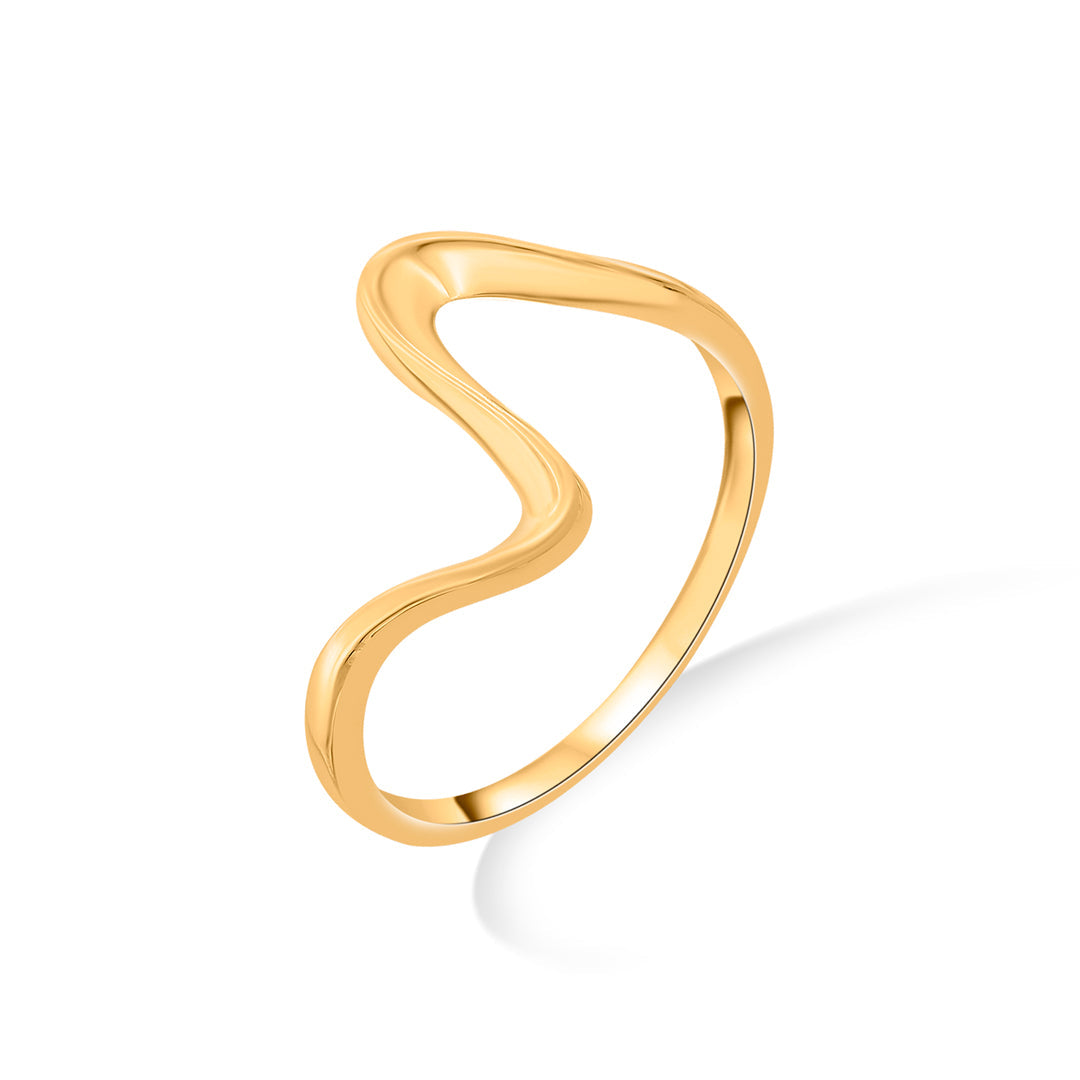 serene wave cocktail gold rings