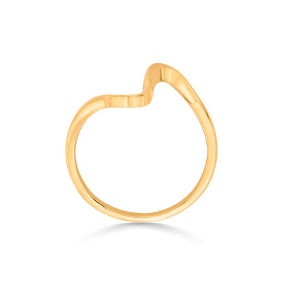 Serene Wave Cocktail Gold Ring
