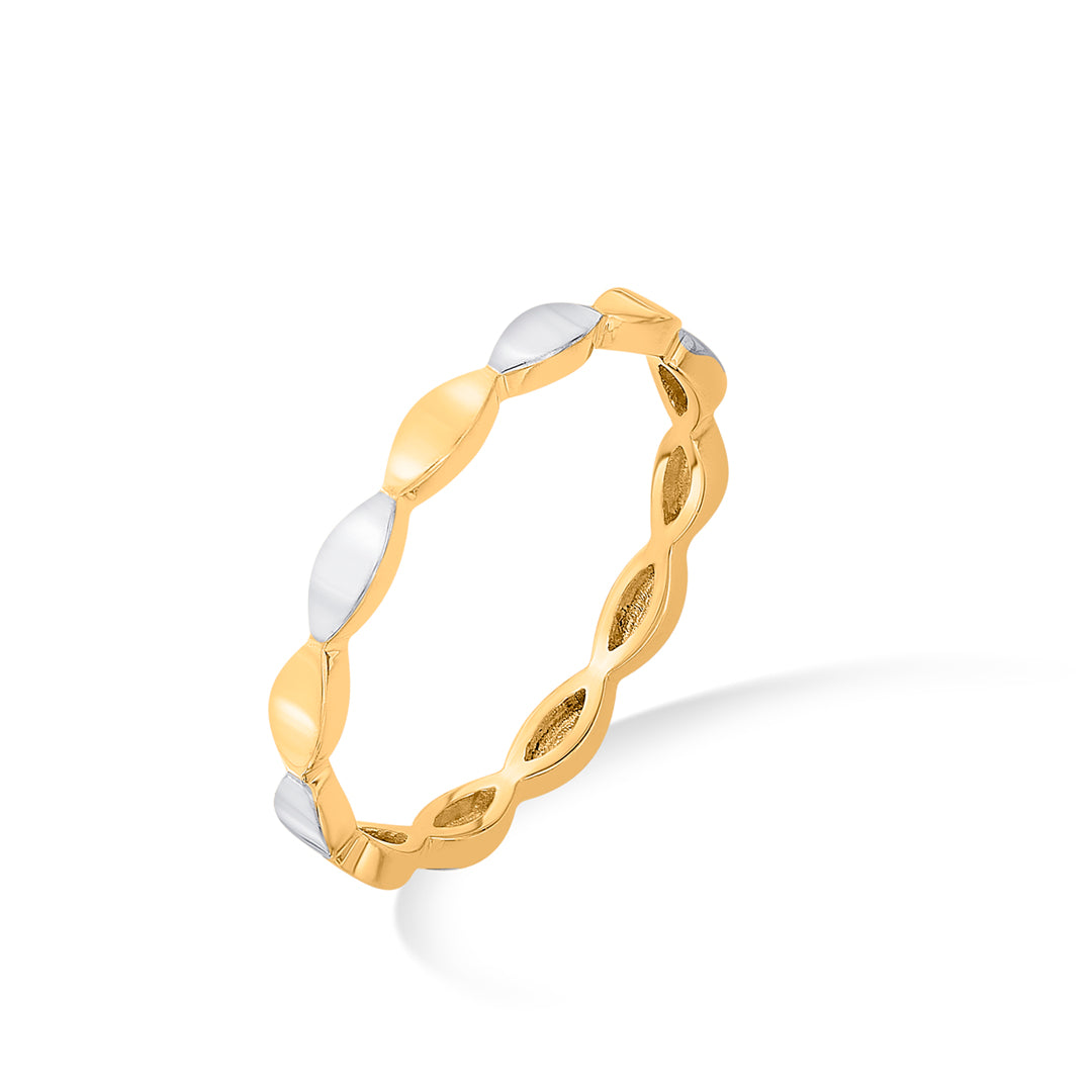 dual tone bead fashion gold ring