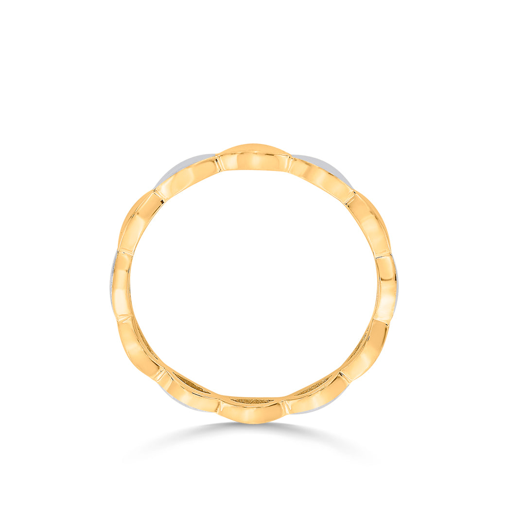 dual tone bead fashion gold ring