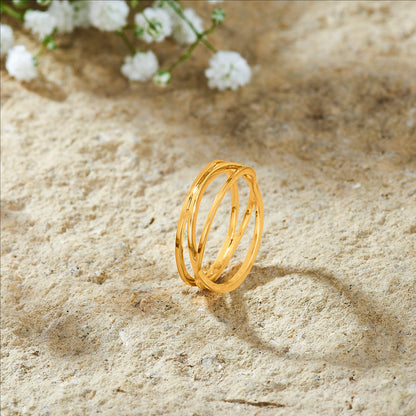 Entwine Glow Cocktail Gold Rings