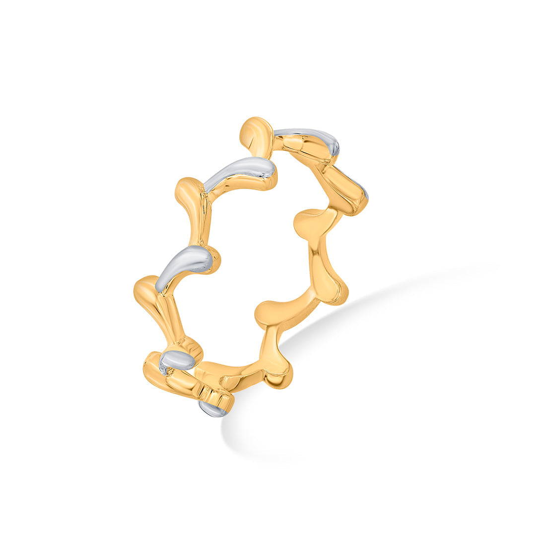 ripple crown cocktail gold rings