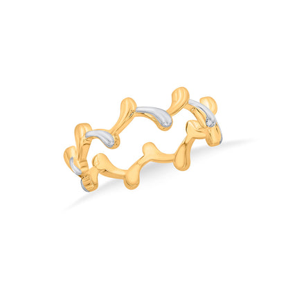 Ripple Crown Cocktail Gold Ring