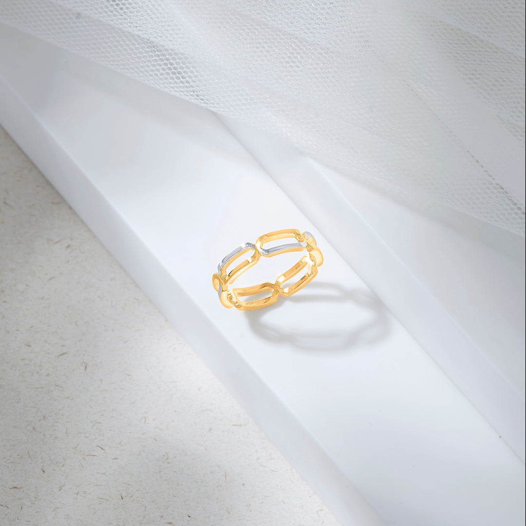 bonded link fashion gold ring