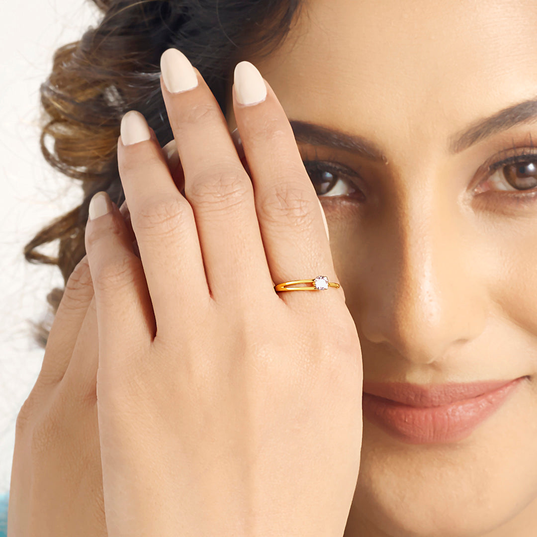 Cherry Blossom Fashion Gold Ring