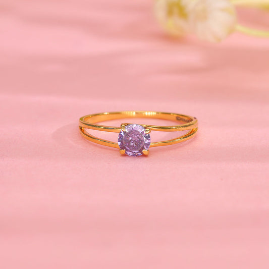 Lilac Whisper Gold Ring for Her