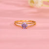 Lilac Whisper Gold Ring for Her