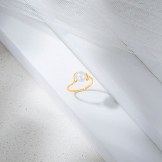 Ocean Mist Pearl Gold Rings