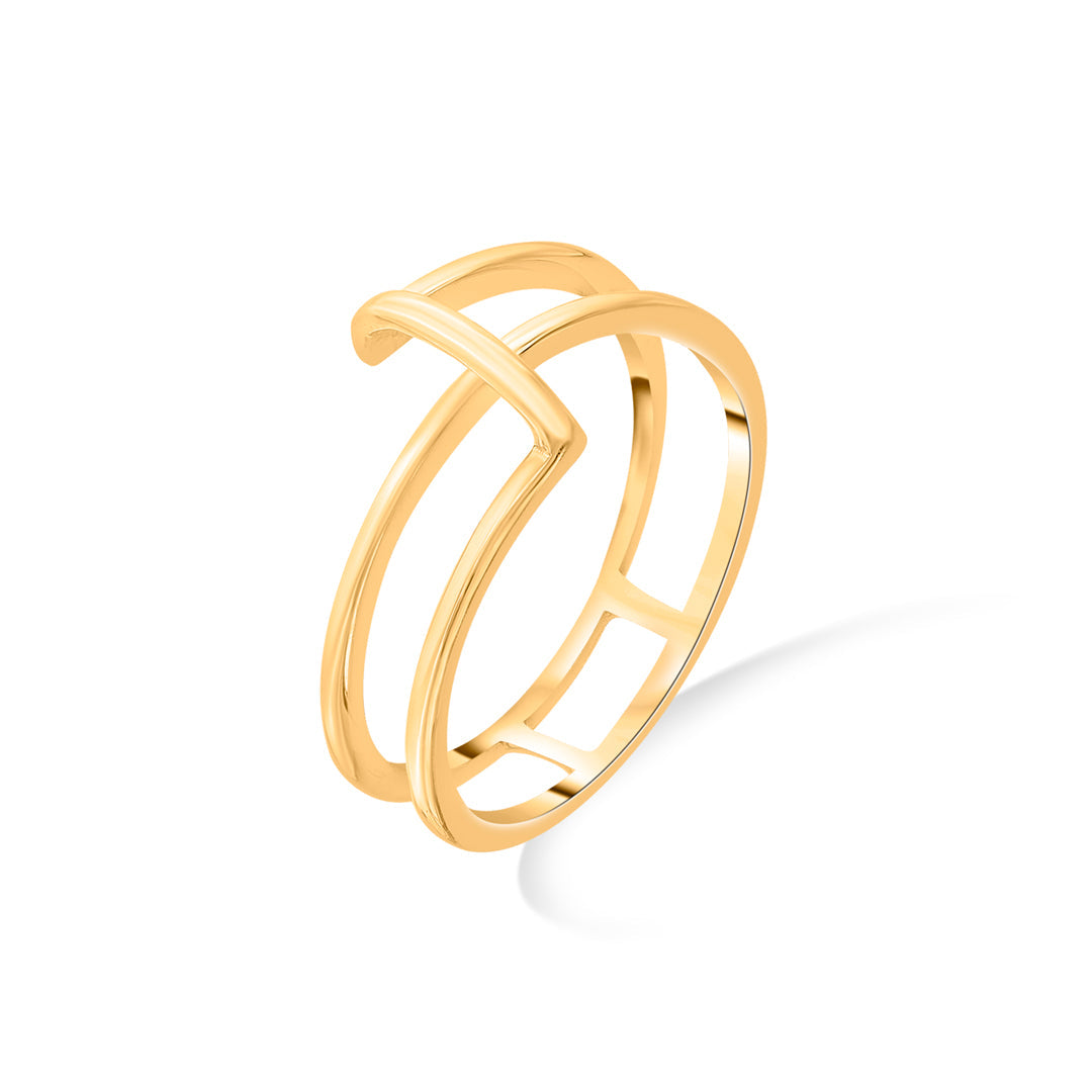 modern grid cocktail gold ring