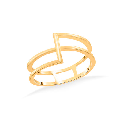 Modern Grid Cocktail Gold Ring