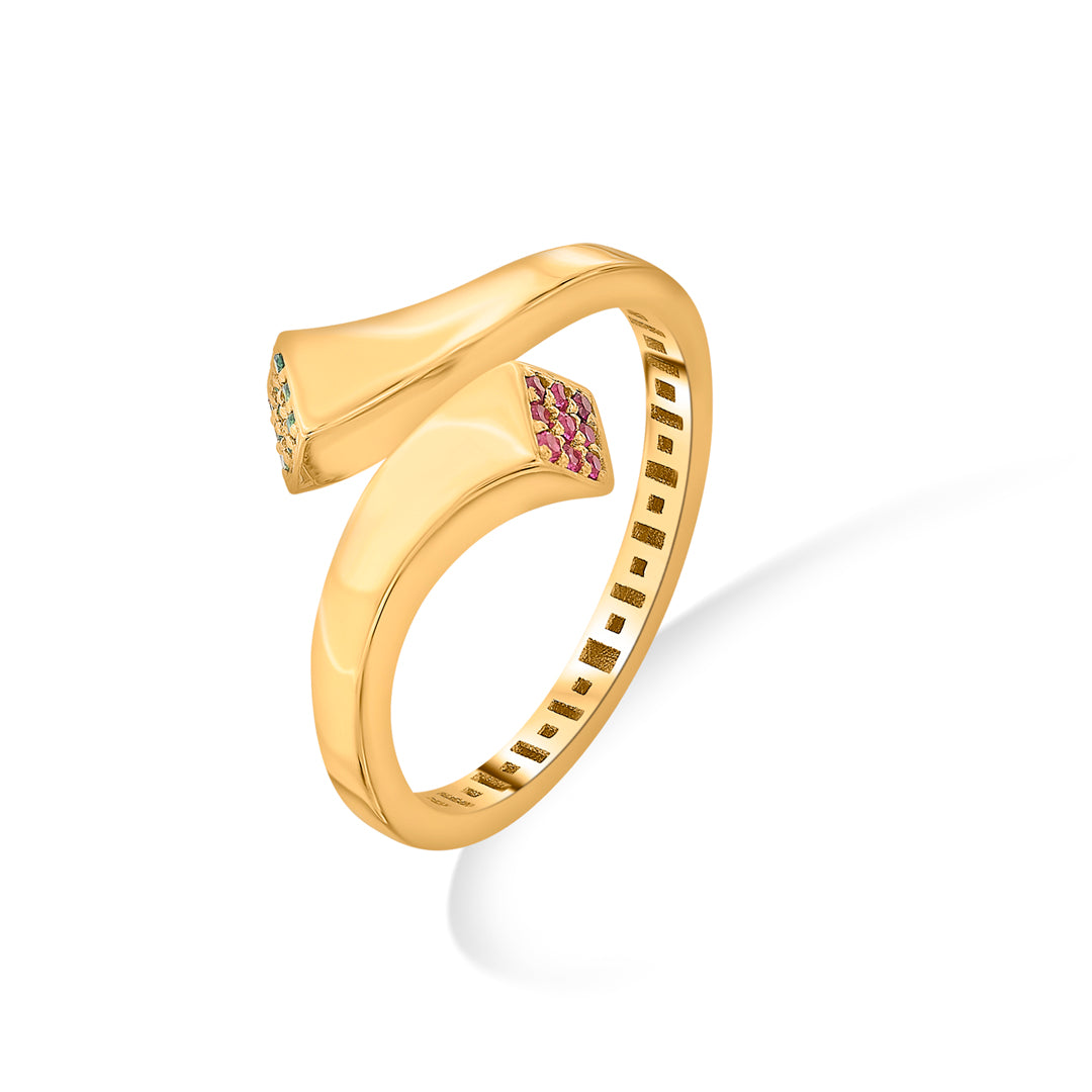 serenade twist cocktail gold ring