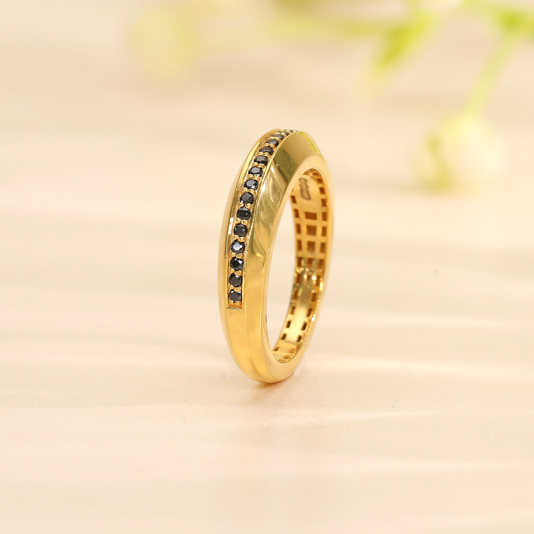 black line gold ring for her