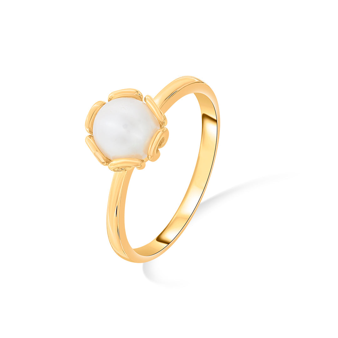 daisy pearl gold ring