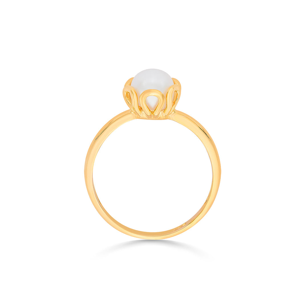 daisy pearl gold ring