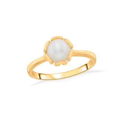 Daisy Pearl Gold Ring