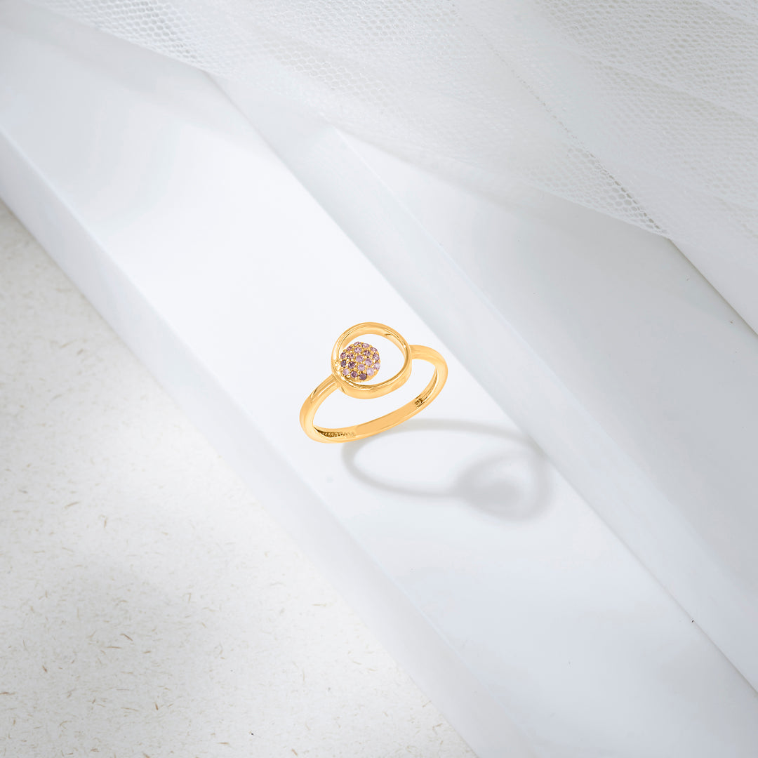 stellar halo fashion gold ring