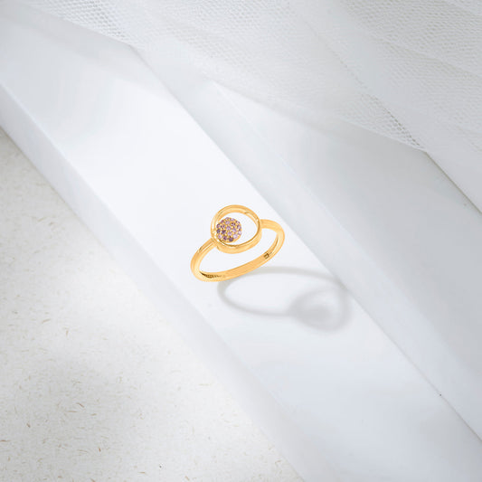 Stellar Halo Fashion Gold Ring
