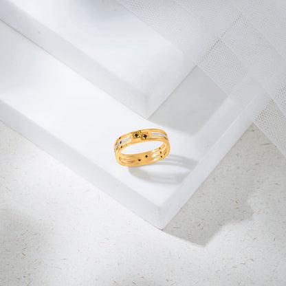 Night Sparkle Bands Gold Rings