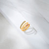 Vivid Tri-Glow Cocktail Gold Ring
