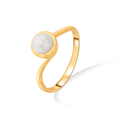Ocean Whisper Pearl Gold Rings