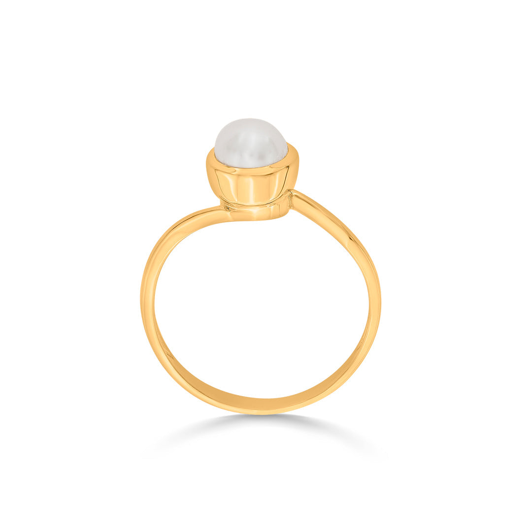 ocean whisper pearl gold ring