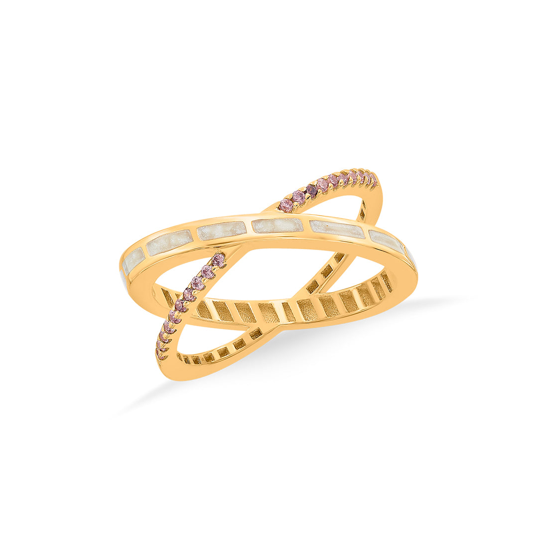 crisscross charm cocktail gold rings
