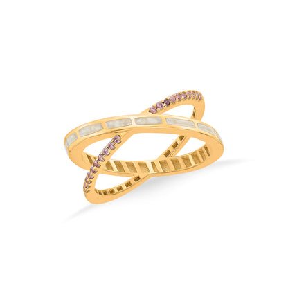 Crisscross Charm Cocktail Gold Rings