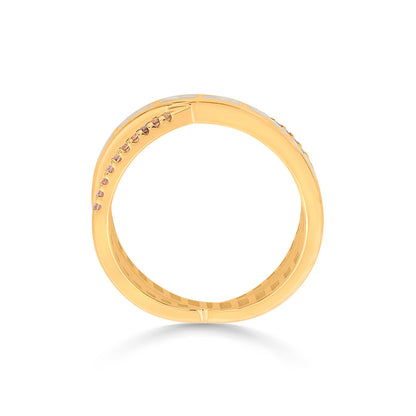 Crisscross Charm Cocktail Gold Rings