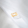 Crisscross Charm Cocktail Gold Ring