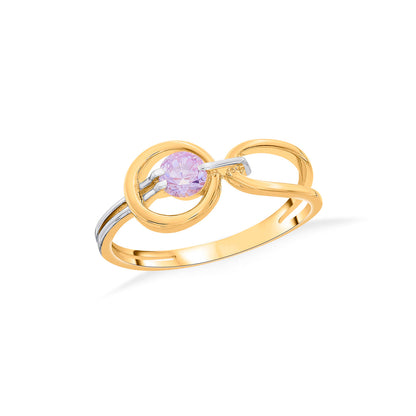 Lilac Dream Cocktail Gold Ring