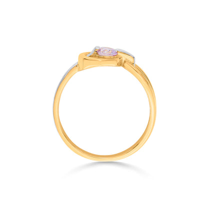 Lilac Dream Cocktail Gold Ring