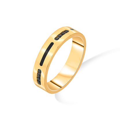 Shadow Line Bands Gold Ring
